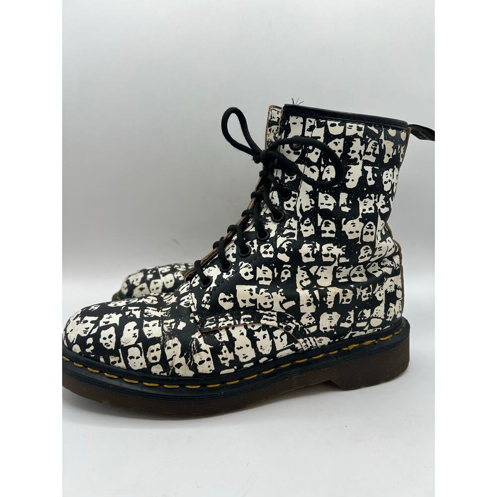 RARE VTG Dr Martens 1460 Boots England Andy Warhol Face Prints  UK 5 EU 38 US 7 - Picture 3 of 13